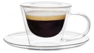 KONDELA Ceaşcă termorezistentă pentru espresso cu farfurie, 2 buc., 80 ml, HOTCOOL TYP 4