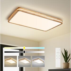 Brilagi - Corp de iluminat LED reglabil MOLINA SQUARE LED/128W/230V, stejar, 90x60 cm + telecomandă