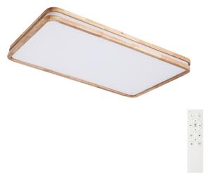 Brilagi - Corp de iluminat LED reglabil MOLINA SQUARE LED/128W/230V, stejar, 90x60 cm + telecomandă