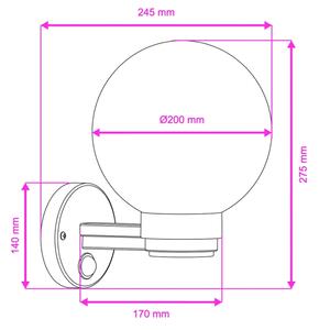 Brilagi - Aplică de exterior HARBOR cu senzor, 1xE27/40W/230V, IP33, negru/transparent
