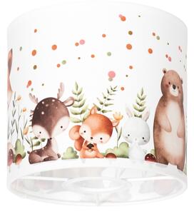 BRILAGI - Abajur universal BOBO E27, diam. 15 cm, alb cu animale