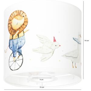 BRILAGI - Abajur universal BOBO E27, diametru 15 cm, alb cu animăluțe