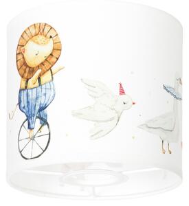 BRILAGI - Abajur universal BOBO E27, diametru 15 cm, alb cu animăluțe