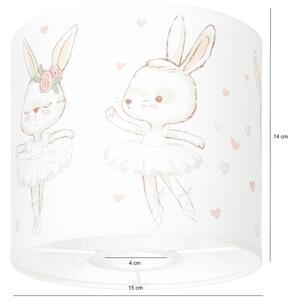 BRILAGI - Abajur universal BOBO E27 diam. 15 cm alb/iepurași