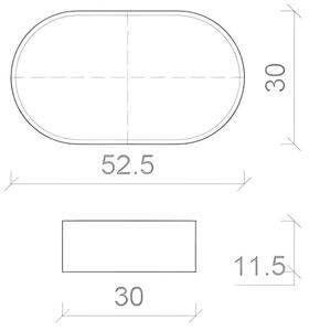 Lavoar pe Blat Bagdad 52.5x30cm, Alb, Ceramica