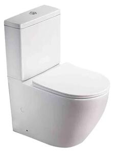 Set Vas WC Monobloc Rimless Ventura Leon, 38x61,8 cm, Rezervor 3/6L, Capac Soft-Close, Alb