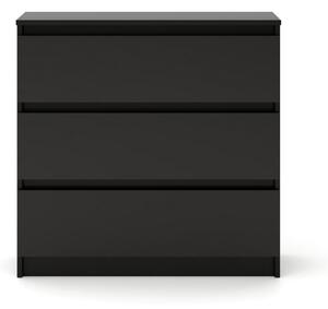 Comodă SIMPLE 80 cm 3 sertare negru