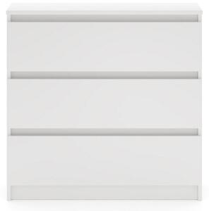 Comodă SIMPLE 80 cm 3 sertare alb