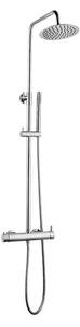Coloana de dus cu baterie BGQ4901, Culoare Argintiu Cromat, comutator, Para fixa si mobila
