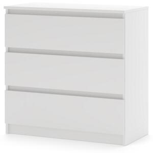 Comodă SIMPLE 80 cm 3 sertare alb