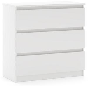 Comodă SIMPLE 80 cm 3 sertare alb