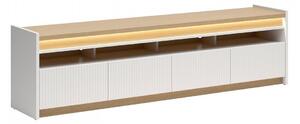 Comodă TV Etrsalo 101, Gri deschis, Stejar, PAL laminat, 56x204x40cm, 65 kg