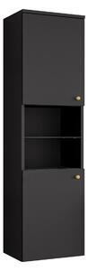 Cabinet de baie suspendat Salus, Marmură neagră, Negru, PAL laminat, 133x35x34cm, 23 kg