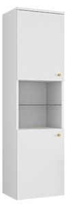 Cabinet de baie suspendat Salus, Marmură albă, Alb, PAL laminat, 133x35x34cm, 23 kg