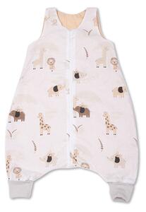 Sac de dormit de vara cu picioare 6-18 luni Kidizi Safari Beige 0.5 tog, mansete transformabile in soseta