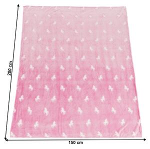 TEMPO-KONDELA GLOVIS TYP 2, pătură luminoasă, roz / model, 150x200 cm
