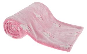 TEMPO-KONDELA GLOVIS TYP 2, pătură luminoasă, roz / model, 150x200 cm