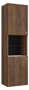 Cabinet de baie suspendat Salus, Marmură albă, Nuc, PAL laminat, 133x35x34cm, 23 kg
