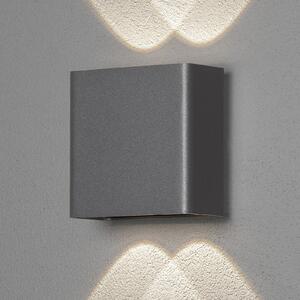 Konstsmide Aplică LED de exterior Chieri, 4 fluxuri, antracit, Gri, Metal, Modern, Perete unghiular