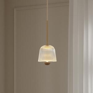Nuura Aps Lampă suspendată LED Asteea 1, Ø 12 cm, culoare alamă/transparentă, reglabil, Auriu / Alamă, Camera de zi / sufragerie, Metal, Scandinavă