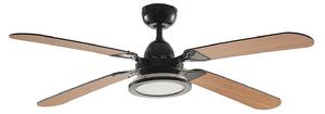 Ventilator de tavan cu LED Tedric, negru, silențios, 133 cm - Lucande Lucande, Tedric, Negru, Camera de zi, Metal, Vintage