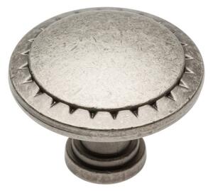 Buton pentru mobila Palermo, finisaj argint antichizat GT, D:32.5 mm