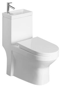 Aqualine Aqualine, WC combinat HYGIE cu chiuvetă, gunoi spate/inferior, alb, PB104W
