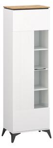 Vitrina VELUTTO, alb/stejar, PAL, cu iluminare LED, 67x44x203 cm