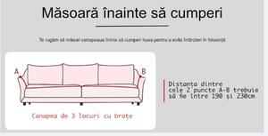 Husa pentru canapea 3 locuri - Creponata cu Volane - maro