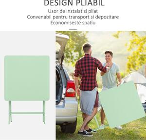 Outsunny Set Mobilier de Grădină Pliabil din Metal Verde Masă și Scaune pentru Spații Exterioare și Terasă Design Compact | Aosom Romania