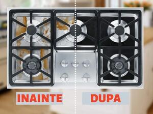 Set 4 folii de protectie aragaz, teflon, lavabile, reutilizabile, Negru