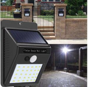 Set 4 lampi solare de perete cu senzor de miscare si lumina cu 30 leduri