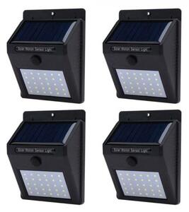 Set 4 lampi solare de perete cu senzor de miscare si lumina cu 30 leduri