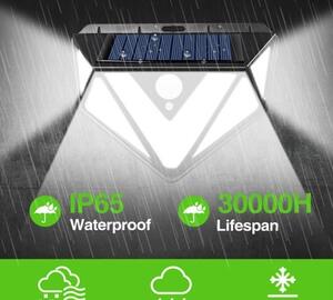 Set 3 lampi solare PREMIUM, 166 LED, senzor de miscare
