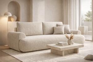 Canapea extensibilă pentru dormit Lotulis - chenille bej deschis Vibe 06