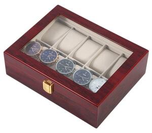 Cutie caseta din lemn pentru depozitare si organizare 10 ceasuri, model Premium