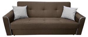 Canapea VERA extensibila, 3 locuri, lada de depozitare, stofa maro + gri, 225x90x90 Maro + Gri, Stofa