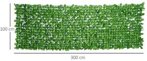 Gard artificial frunze artar Outsunny, 300x100cm, verde | AOSOM RO