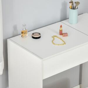 HOMCOM Set Mobilier pentru Toaletă cu Oglindă, Taburet și Sertar, Design Elegant, Masa Consola Alb | Aosom Romania