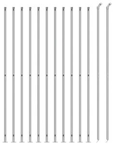 Gard plasă de sârmă cu bordură, argintiu, 1,6x25 m