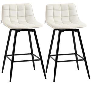 HOMCOM Set de 2 scaune de bar cu spatar si suport pentru picioare, scaune inalte tapitate in stil nordic | AOSOM RO