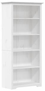 Bibliotecă BODO, alb, 80x38x180 cm, lemn masiv pin, 5 rafturi