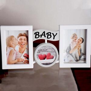 Rama foto decorativa Baby love pentru 2 poze, 35 x 16 cm