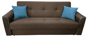 Canapea VERA extensibila, 3 locuri, lada de depozitare, stofa maro + turcoaz, 225x90x90 Maro + Turcoaz, Stofa