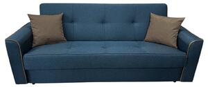 Canapea VERA extensibila, 3 locuri, lada de depozitare, stofa bleumarin + maro, 225x90x90 Bleumarin + Maro, Stofa