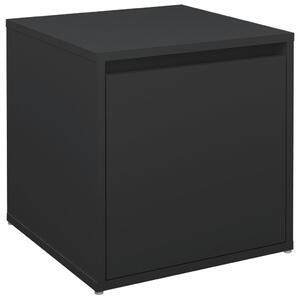 Cutie cu sertar, negru, 40,5x40x40 cm, lemn compozit