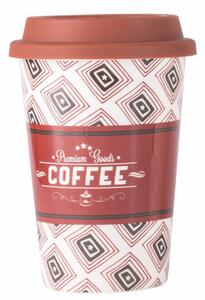 Cana ceramica de voiaj Pufo Matter pentru cafea cu capac din silicon, 415 ml