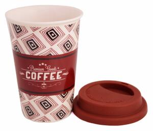 Cana ceramica de voiaj Pufo Matter pentru cafea cu capac din silicon, 415 ml