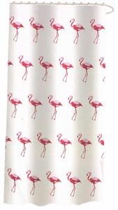 Perdea de dus Pufo Flamingo, 180 x 180 cm, roz