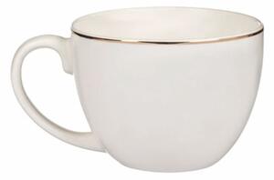 Cana ceramica Pufo Time pentru cafea sau ceai, 400 ml, alb